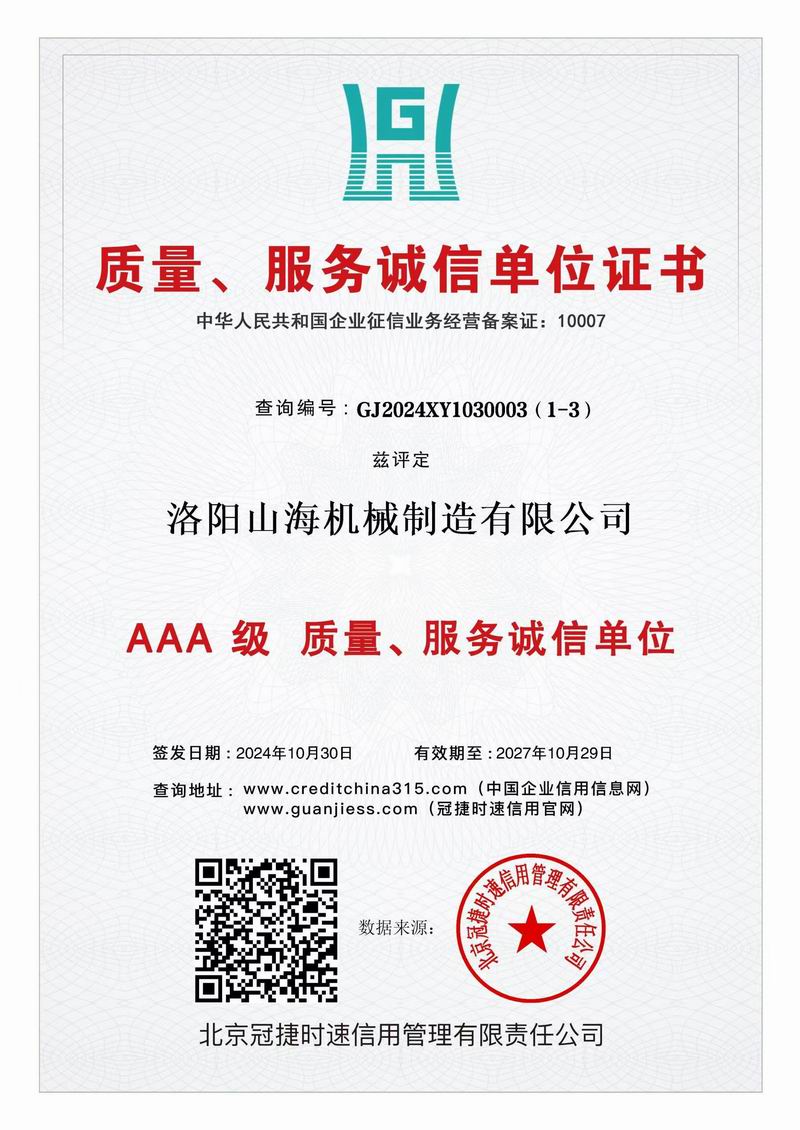 質(zhì)量、服務(wù)誠(chéng)信單位證書